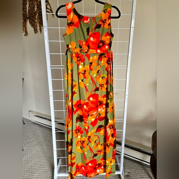 60s 70s Hawaiian Aloha Hale Kini Chez Jeanne Maxi Dress - Picture 5 of 5